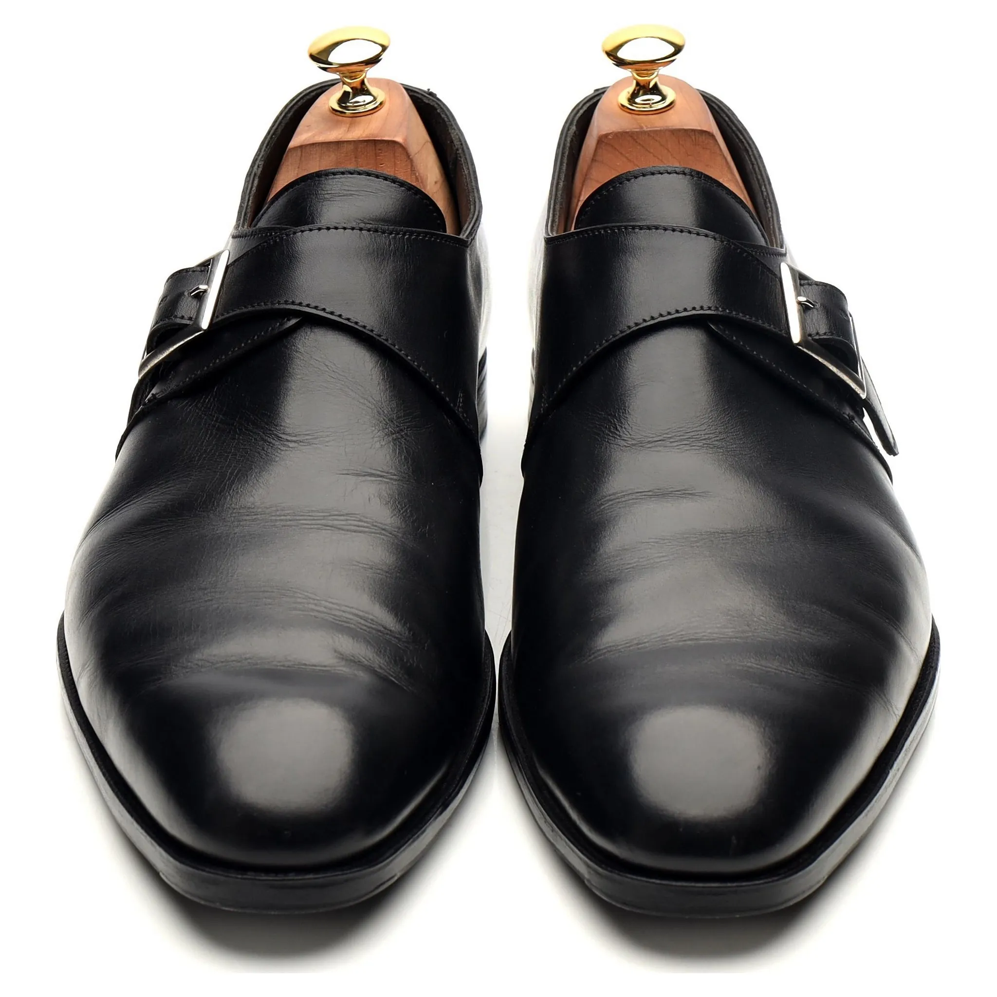 'Savile 4' Black Leather Monk Strap UK 10 E