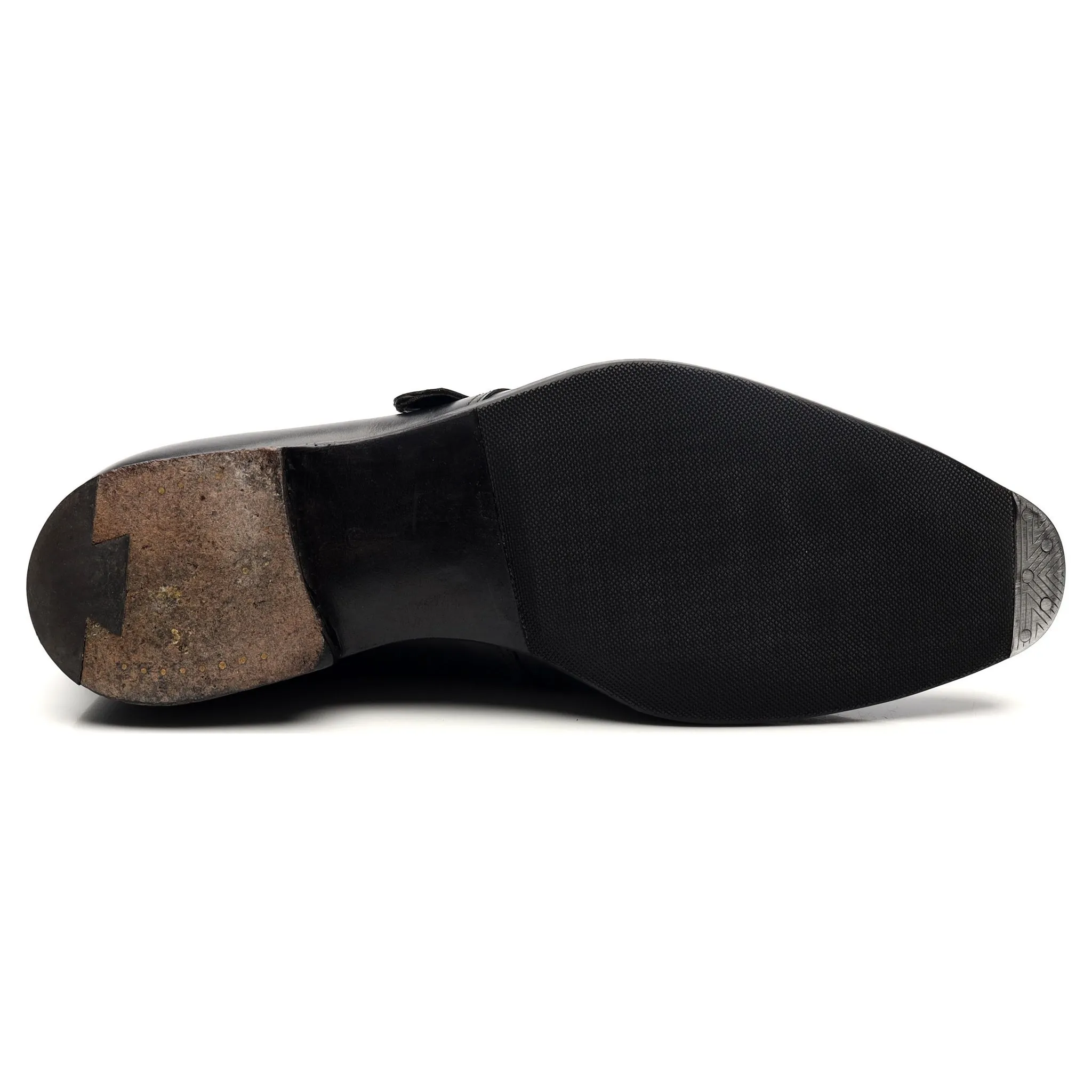 'Savile 4' Black Leather Monk Strap UK 10 E
