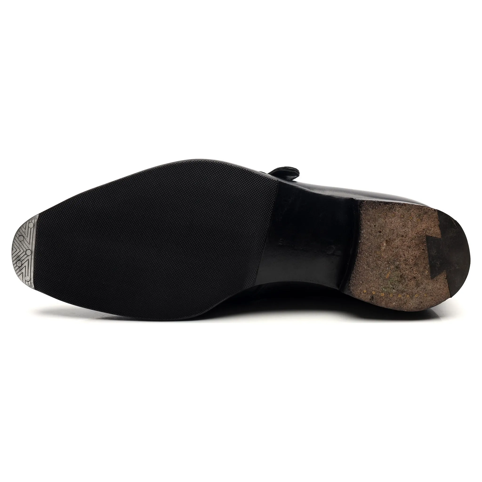 'Savile 4' Black Leather Monk Strap UK 10 E
