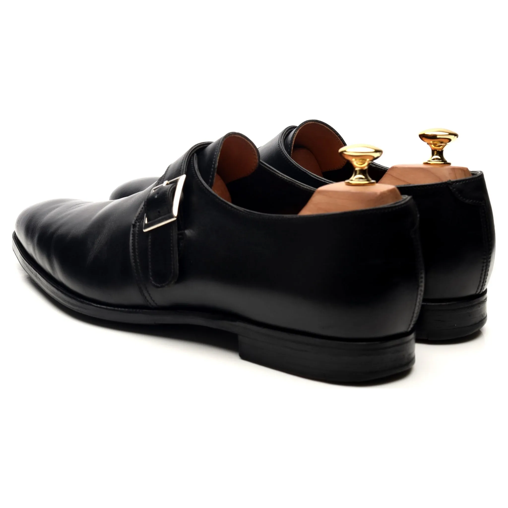 'Savile 4' Black Leather Monk Strap UK 10 E