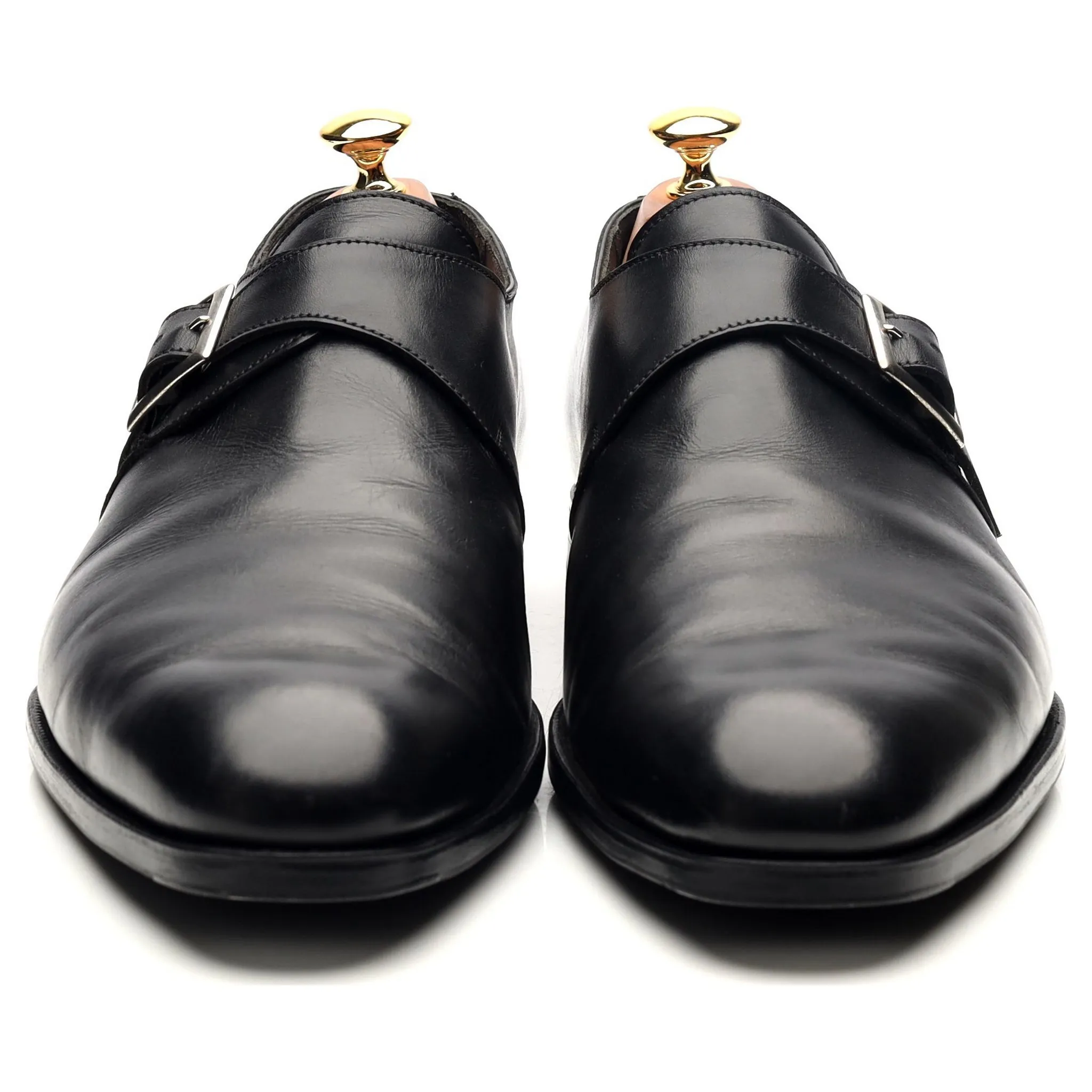 'Savile 4' Black Leather Monk Strap UK 10 E