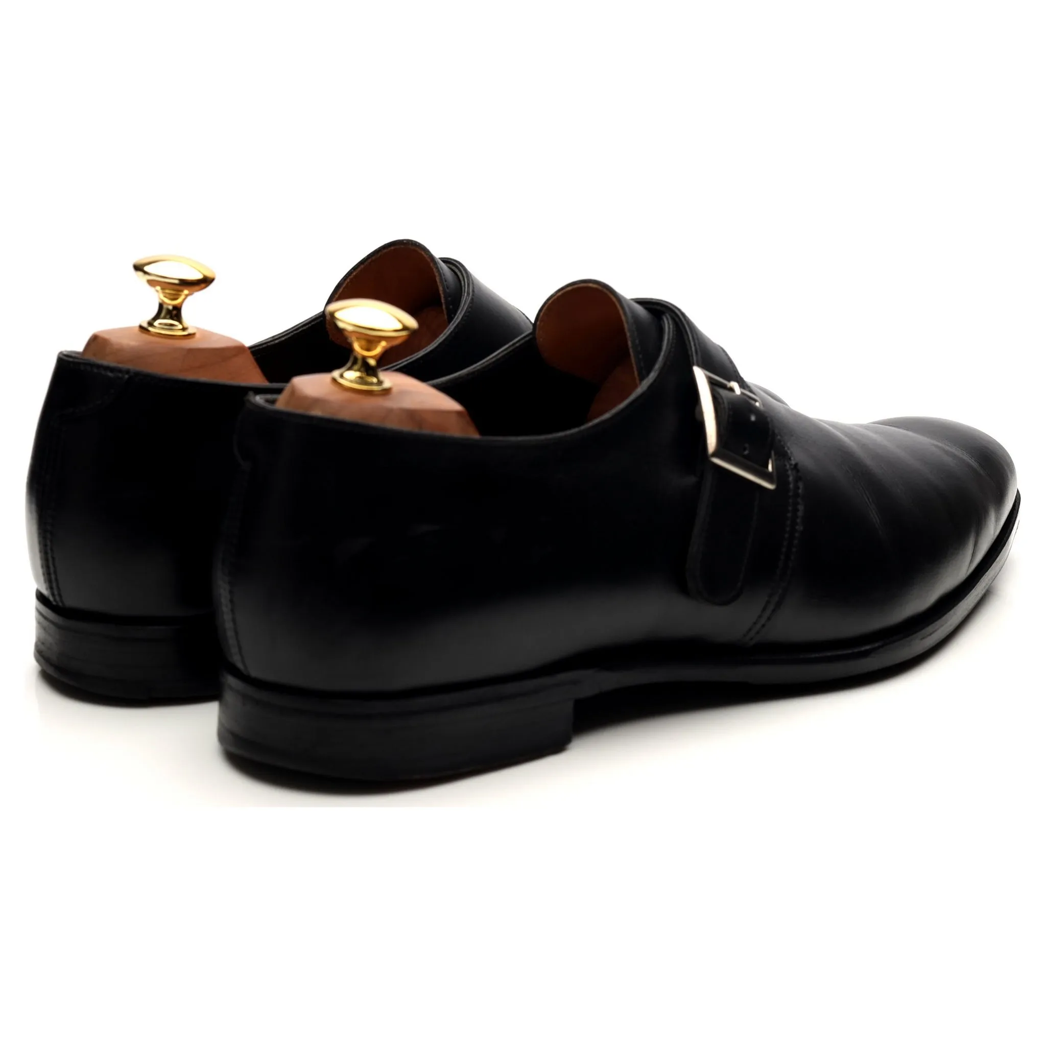 'Savile 4' Black Leather Monk Strap UK 10 E