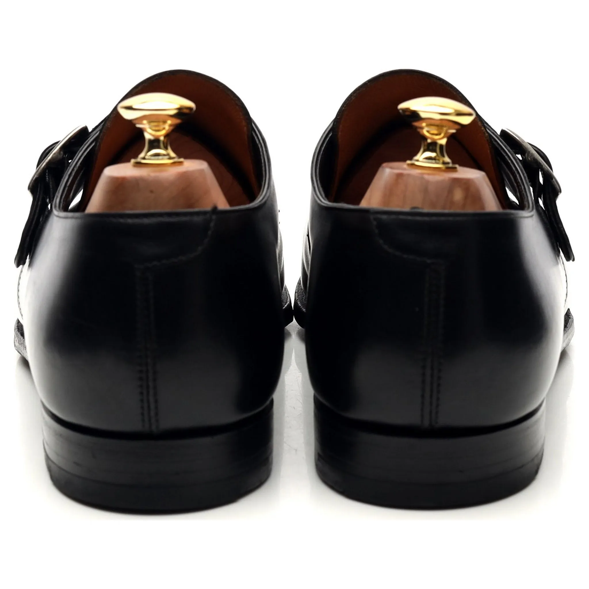 'Savile' Black Leather Monk Strap UK 10 E