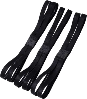 Shappy 3 Pieces Double-straps Sport Headbands Elastic Hairband Non-slip Sweatband for Women or Men