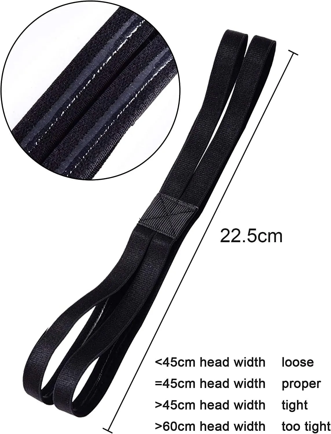 Shappy 3 Pieces Double-straps Sport Headbands Elastic Hairband Non-slip Sweatband for Women or Men