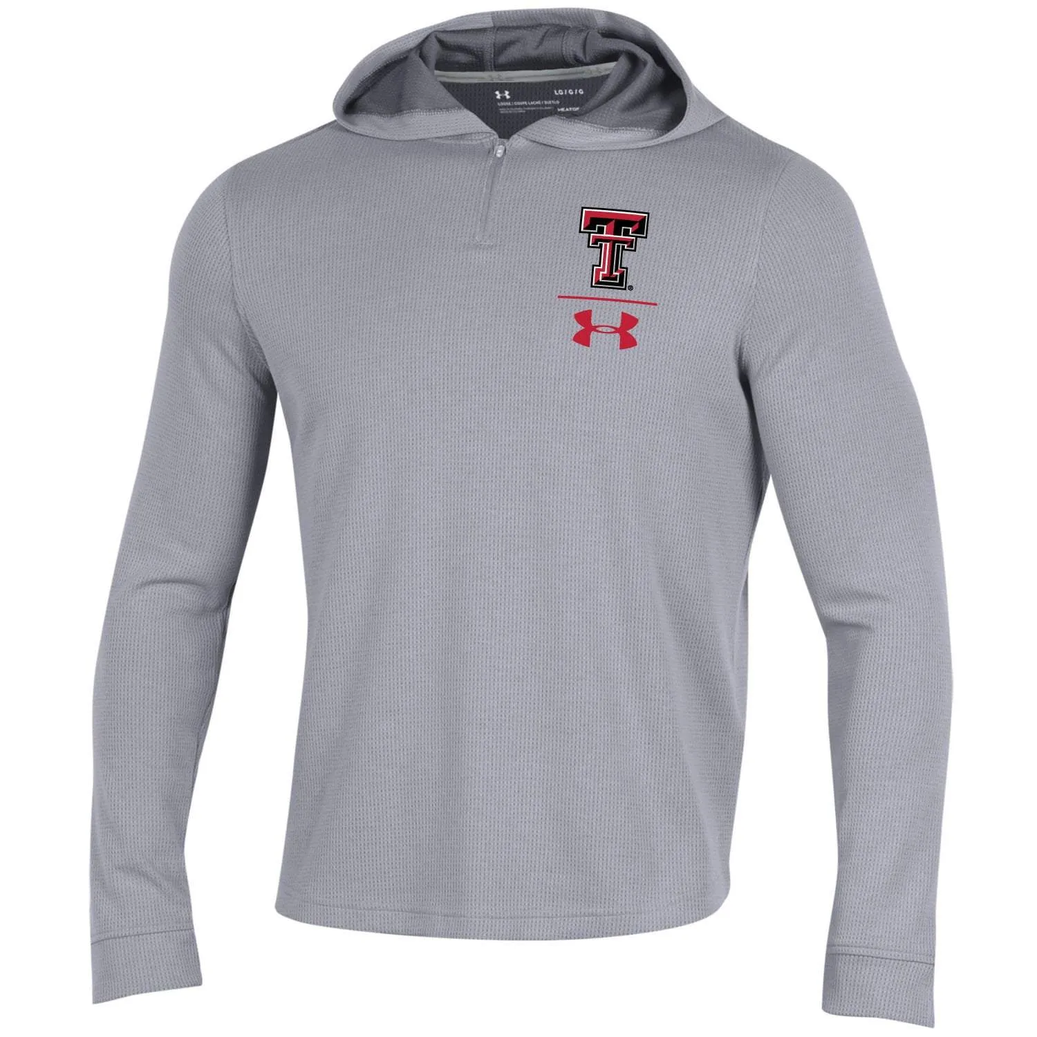 Texas Tech Red Raiders Under Armour Gray 1/4 Zip Sideline Waffle Hoodie Pullover