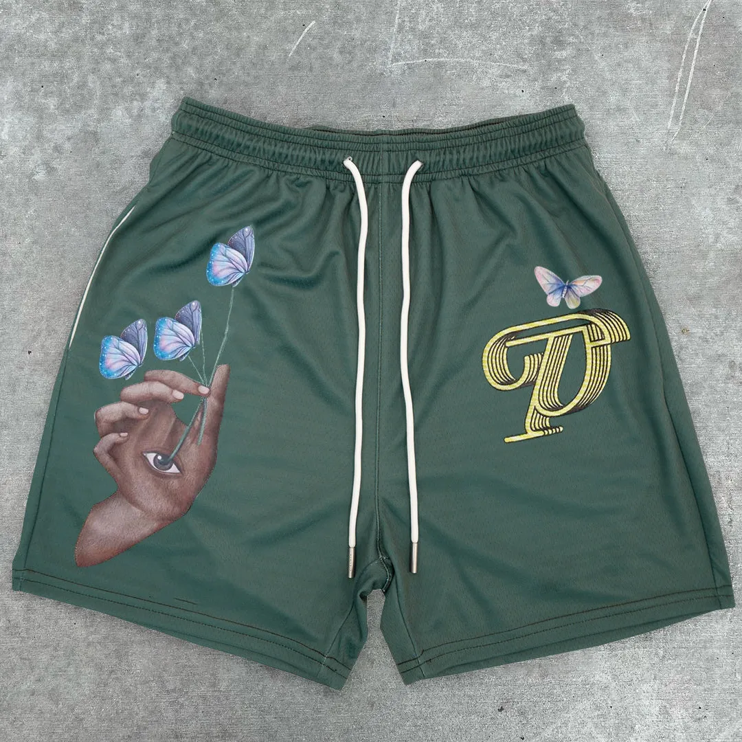 Trendy fashion casual retro printed shorts