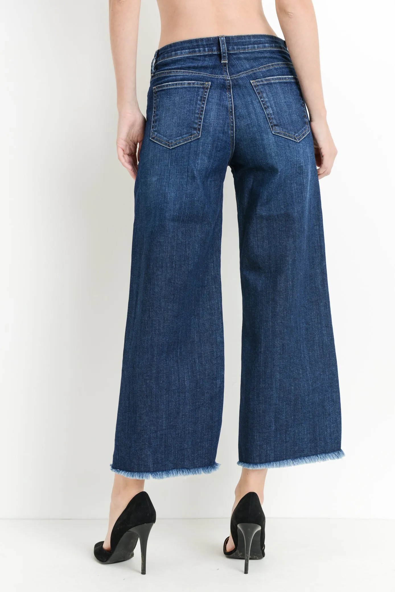 Wide Leg Dark Denim Jeans
