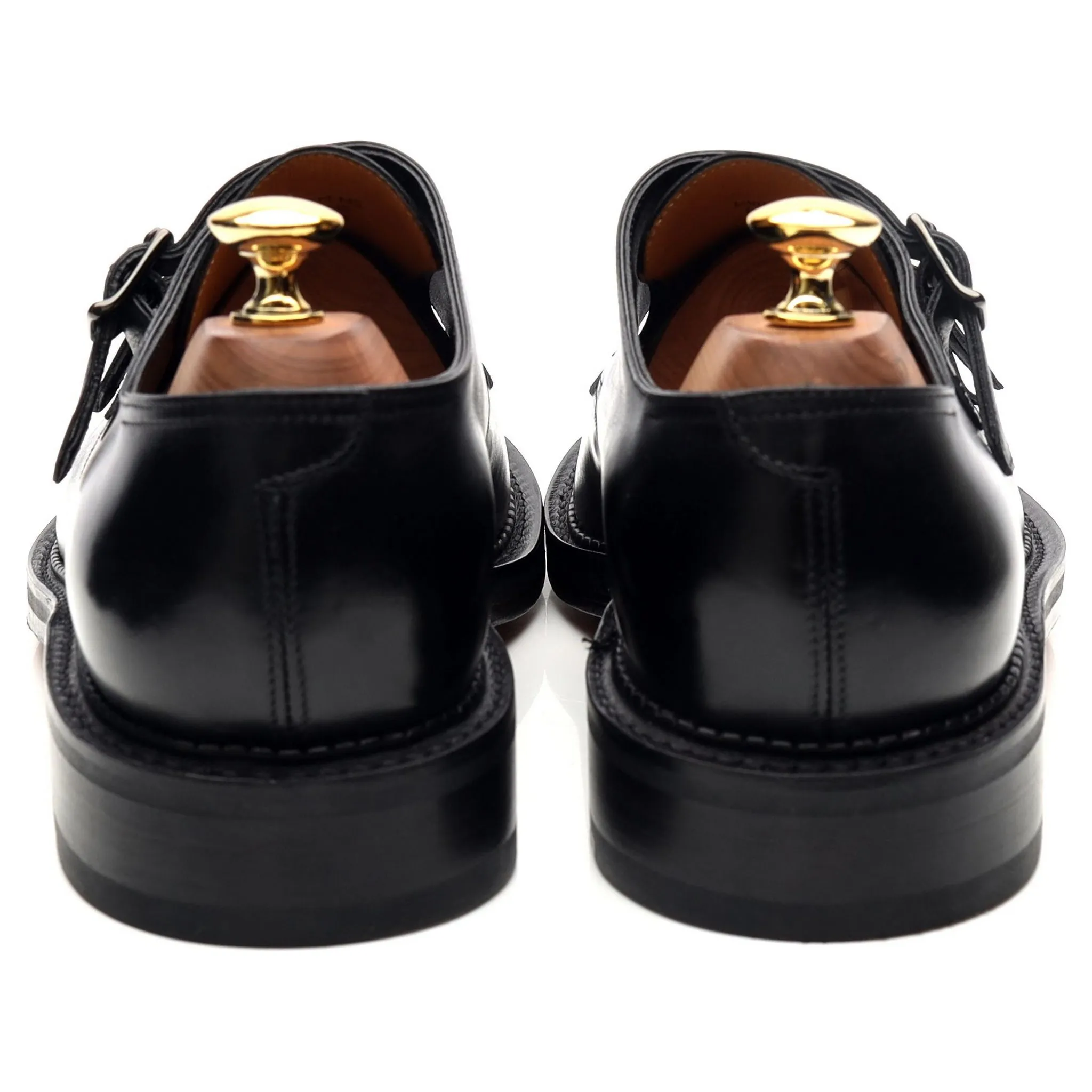 'William' Black Leather Double Monk Strap UK 6.5 E