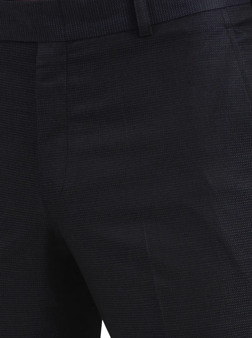 Wine Blue Solid Slim Fit Formal Trouser | JB Studio