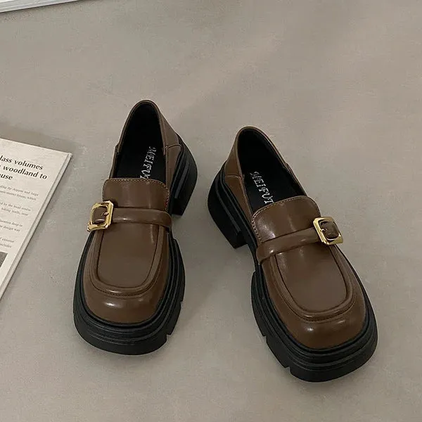 Wjczt Women Shoes Autumn Round Toe Black Flats Loafers With Fur Casual Female Sneakers Ladies' Footwear Oxfords Clogs Platform Fall Cr