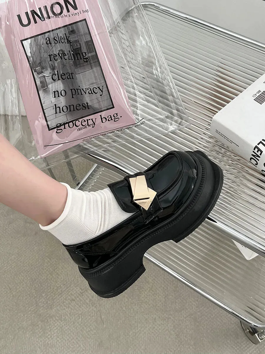 Wjczt Women Shoes Autumn Round Toe Black Flats Loafers With Fur Casual Female Sneakers Ladies' Footwear Oxfords Clogs Platform Fall Cr