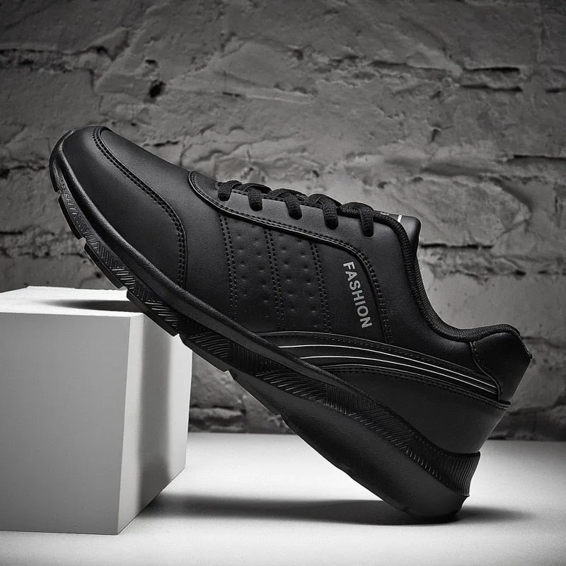 Yeknu Men's Spring Casual Shoes PU Leather Wear Resistant Sports Shoes Running Shoes Fashion Sneakers Student Training For Men 39-48