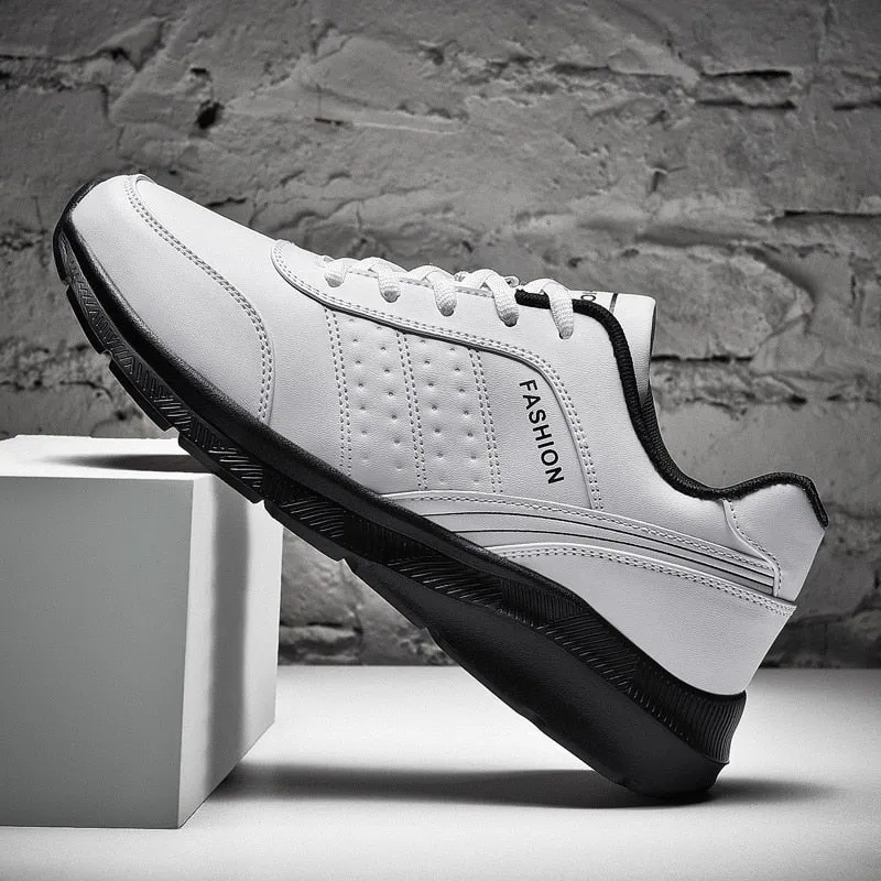 Yeknu Men's Spring Casual Shoes PU Leather Wear Resistant Sports Shoes Running Shoes Fashion Sneakers Student Training For Men 39-48