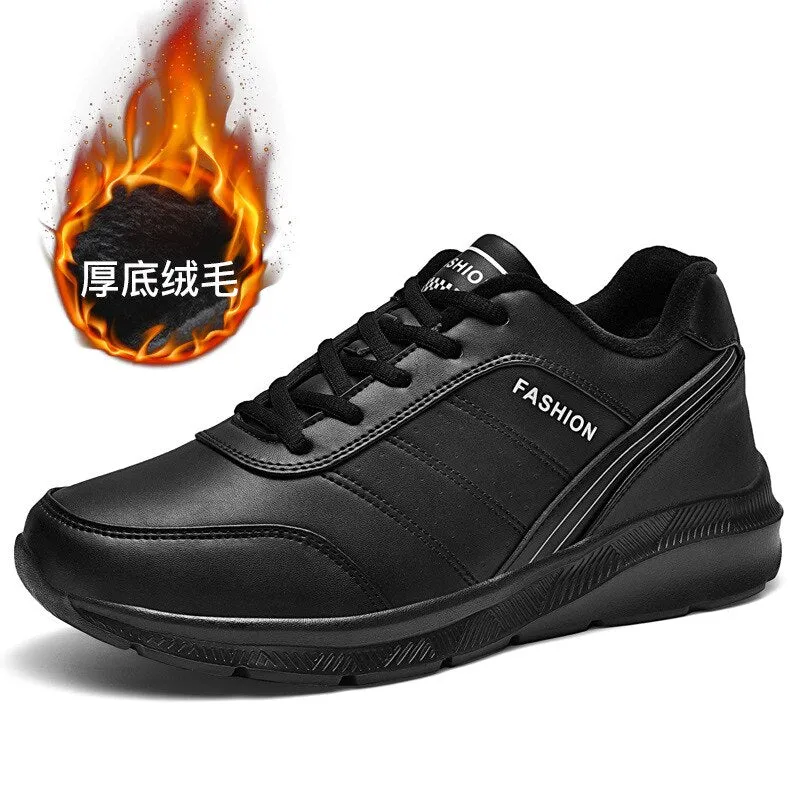 Yeknu Men's Spring Casual Shoes PU Leather Wear Resistant Sports Shoes Running Shoes Fashion Sneakers Student Training For Men 39-48