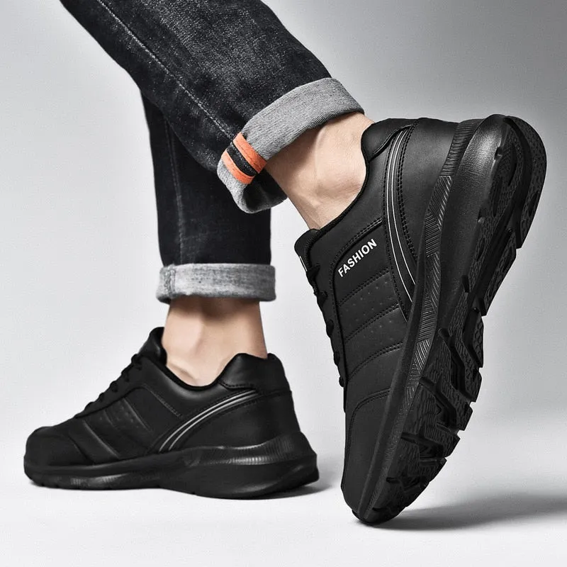 Yeknu Men's Spring Casual Shoes PU Leather Wear Resistant Sports Shoes Running Shoes Fashion Sneakers Student Training For Men 39-48