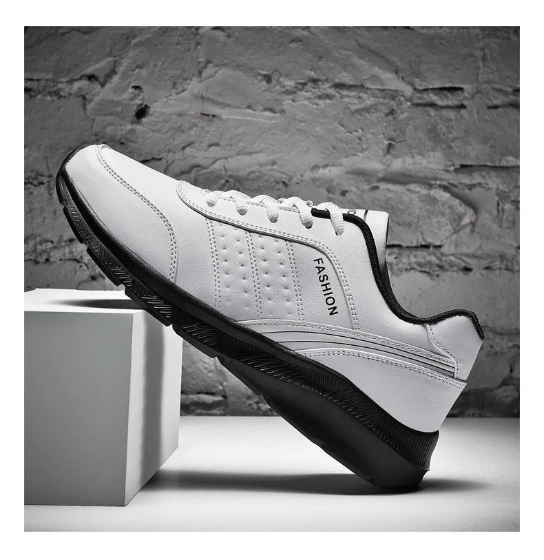 Yeknu Men's Spring Casual Shoes PU Leather Wear Resistant Sports Shoes Running Shoes Fashion Sneakers Student Training For Men 39-48