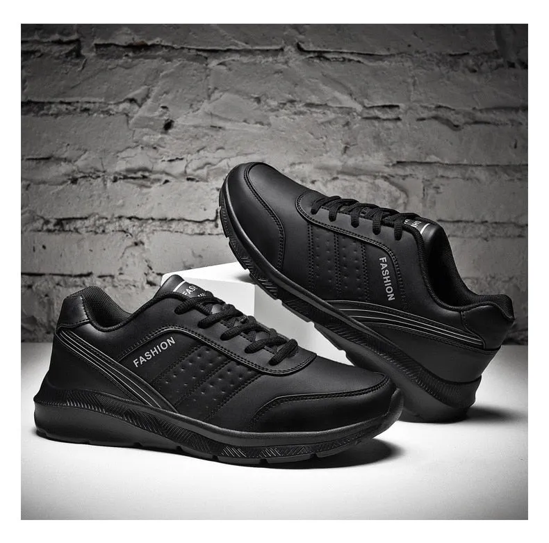 Yeknu Men's Spring Casual Shoes PU Leather Wear Resistant Sports Shoes Running Shoes Fashion Sneakers Student Training For Men 39-48